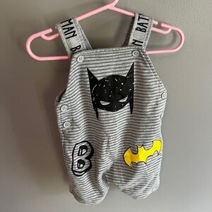 Batman coveralls overalls shortalls Grey 3-6 months